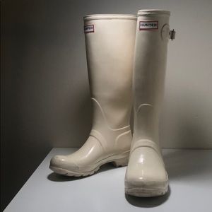 Cream/Off White Tall Hunter Boots